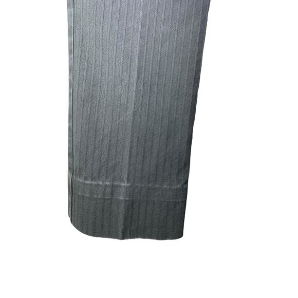 Saks Fifth Avenue Pants Women 40 Black Straight Leg Cotton Jean High-Rise Hemmed - Picture 6 of 7